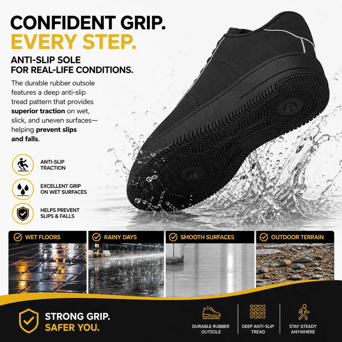 All-Day Comfort Sneakers with Plantar Fasciitis Relief