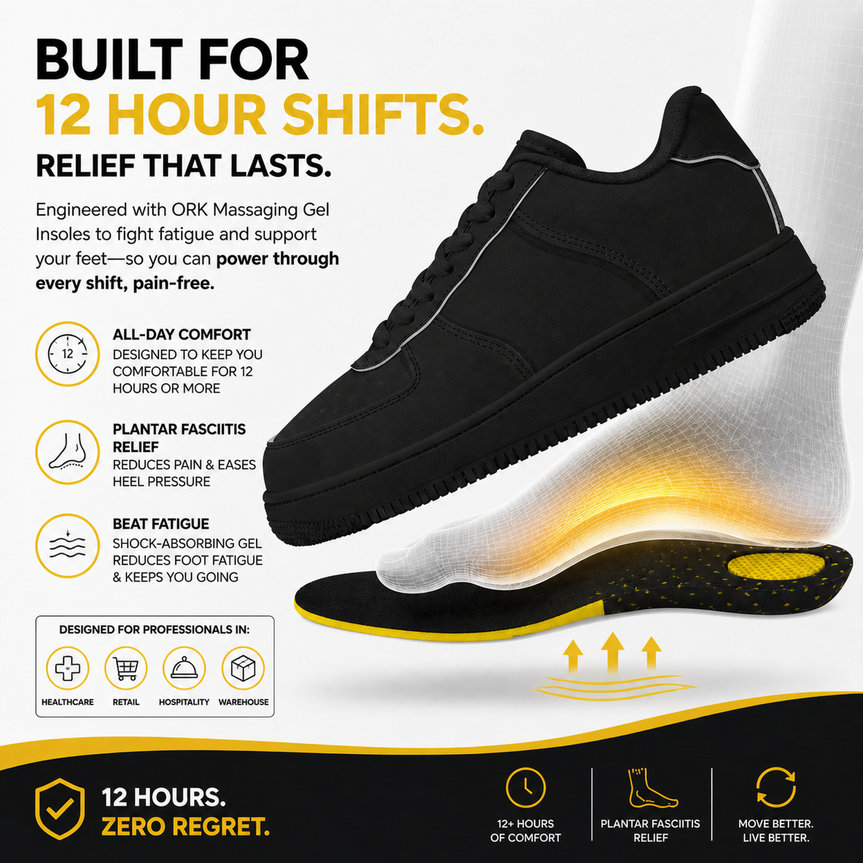 All-Day Comfort Sneakers with Plantar Fasciitis Relief